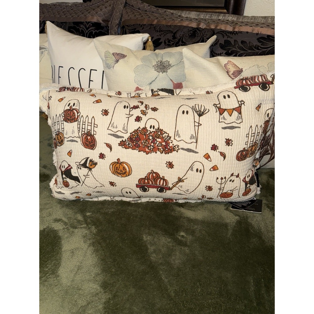 Cynthia Rowley New Halloween Ghost Pillow Ghost Doing All Things Fall Decorative